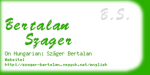 bertalan szager business card