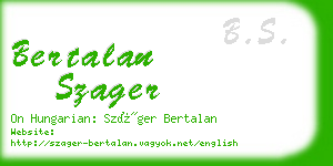 bertalan szager business card